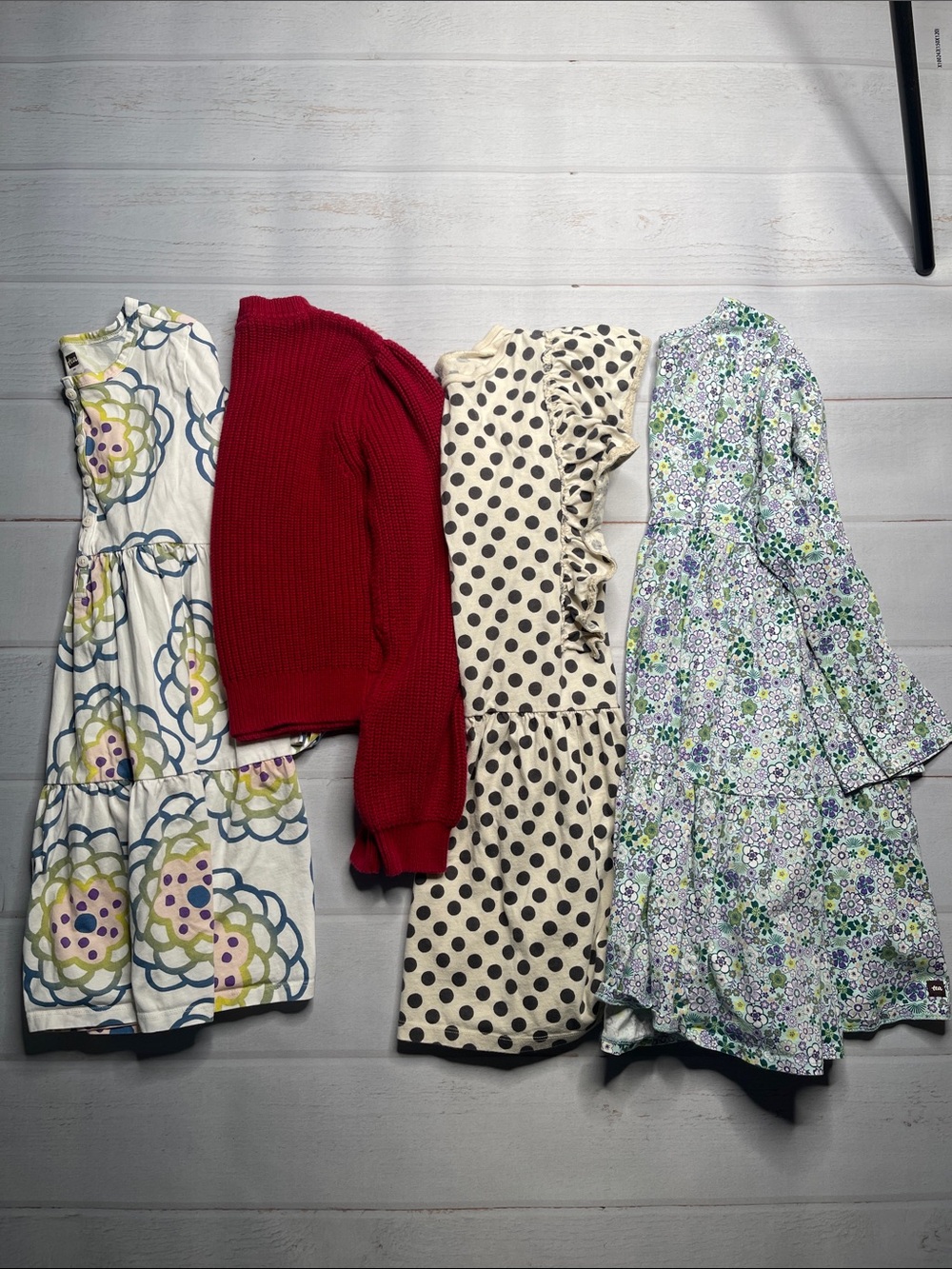 Girls 10 Bundle Tea Collection Gap Dresses Sweater Polka Dots Floral Red